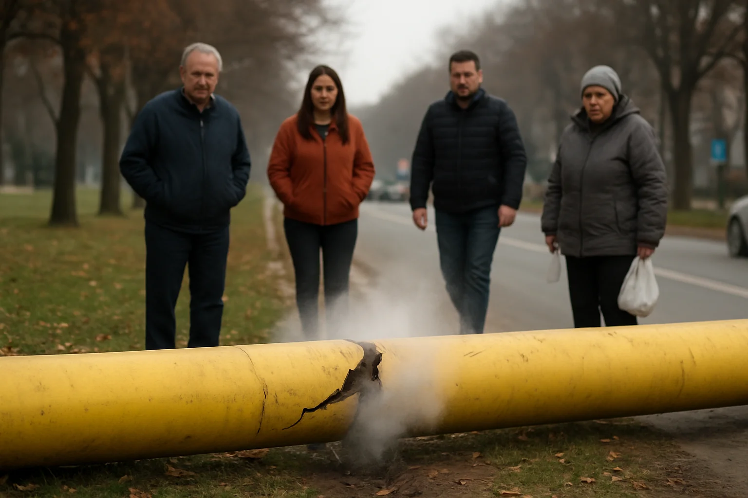 Accident în Sibiu: Conductă de gaz avariată pe Calea Dumbrăvii