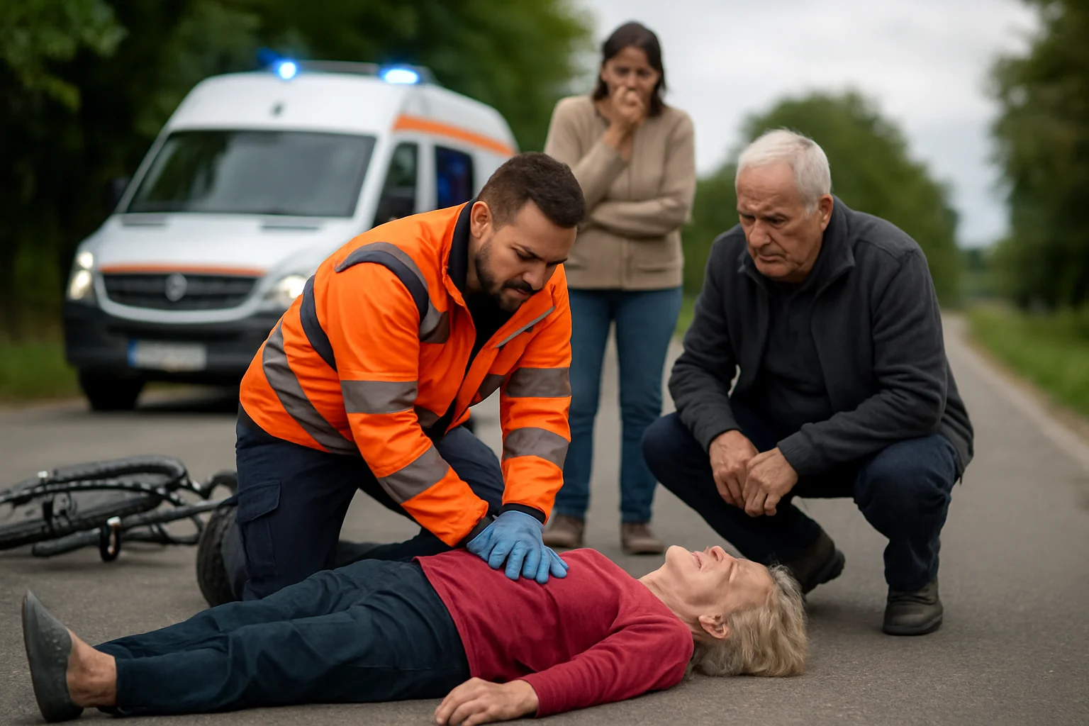 Accident rutier grav la Slimnic: biciclistă rănită