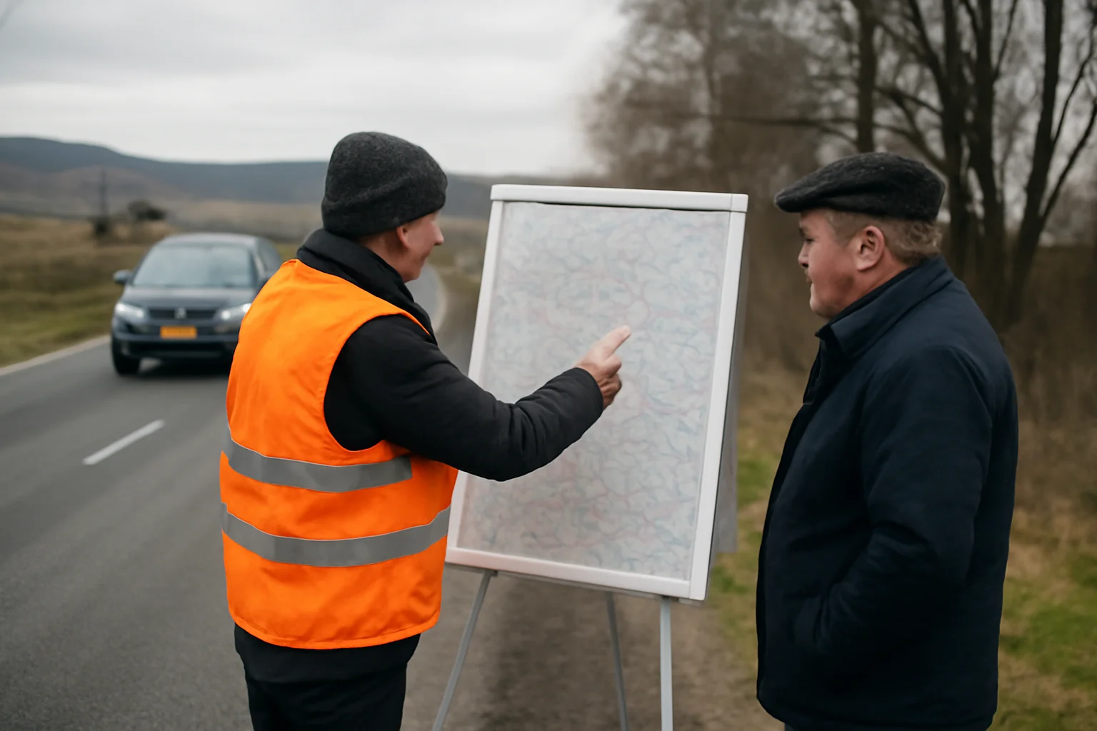 Actualizare trafic în Sibiu: Drumuri județene cu carosabil umed și intervenții cu material antiderapant