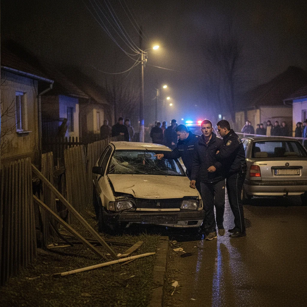 Alțâna: tânăr de 23 de ani, reținut după un accident cu 1,25 mg/l alcool