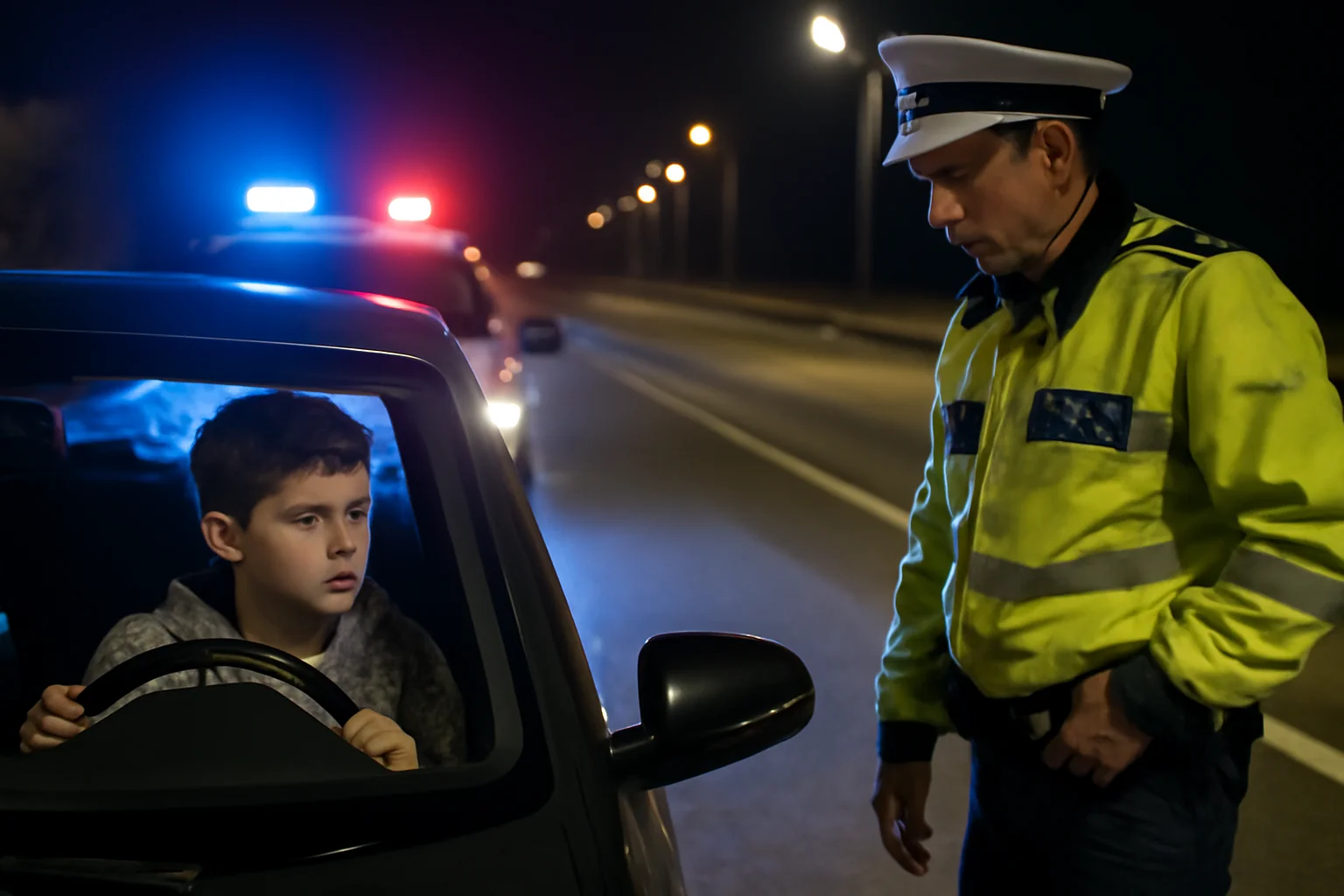 Băiat de 12 ani din Sibiu a condus noaptea aproape 300 km până la Arad, urmărit de poliție