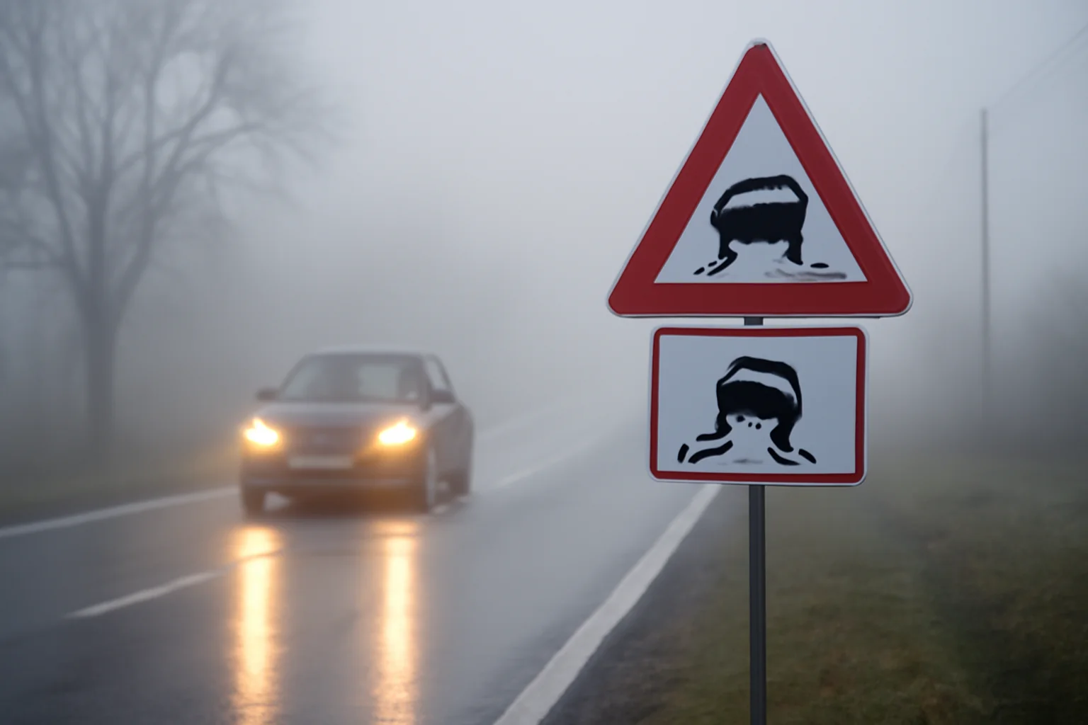 Ceață densă și carosabil umed în județul Sibiu pe 23 decembrie: atenționare pentru șoferi