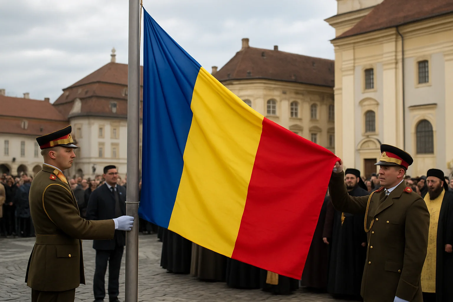 Ceremonii de Ziua Drapelului Național în Piața Mare