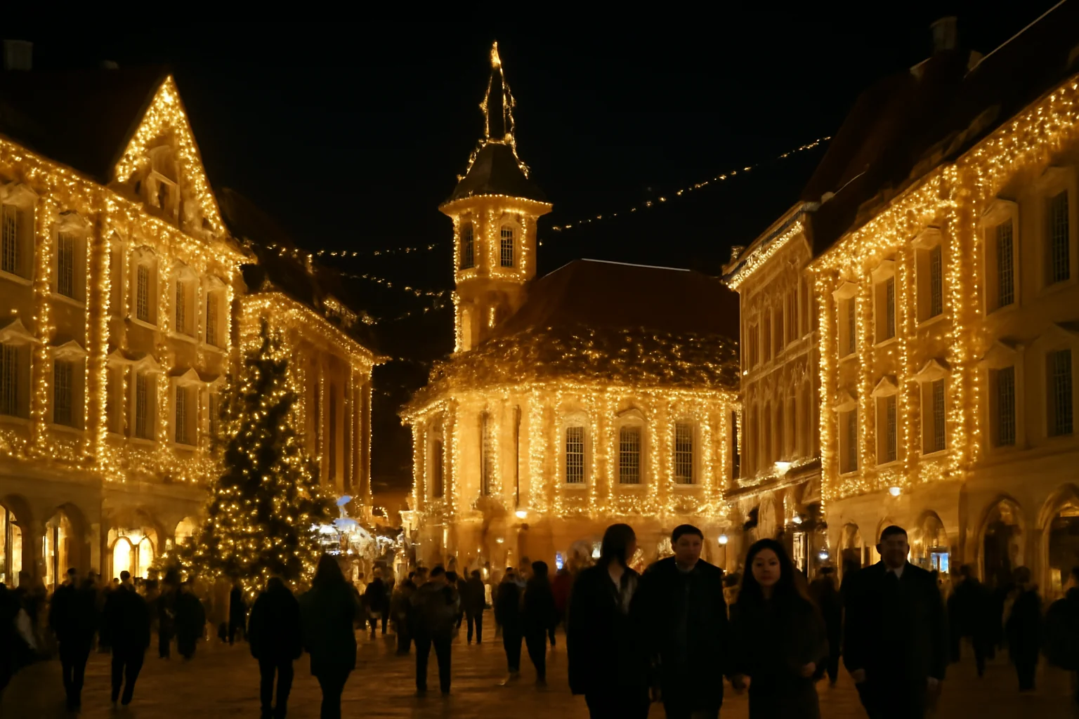 Clădirile din Sibiu vor rămâne iluminate festiv de sărbători, anunță Primăria