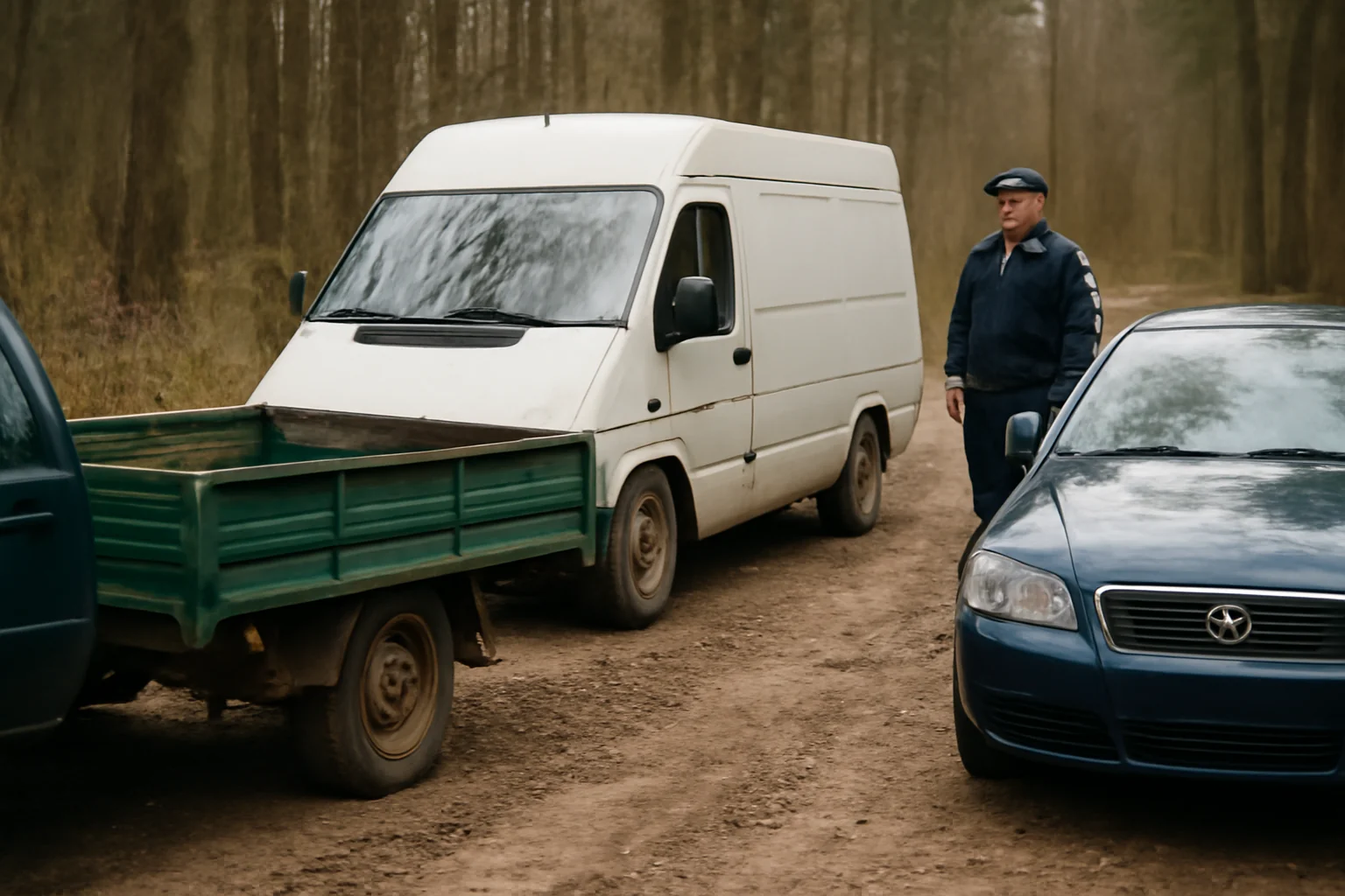 Confiscarea a trei mașini după un furt de lemn din pădure