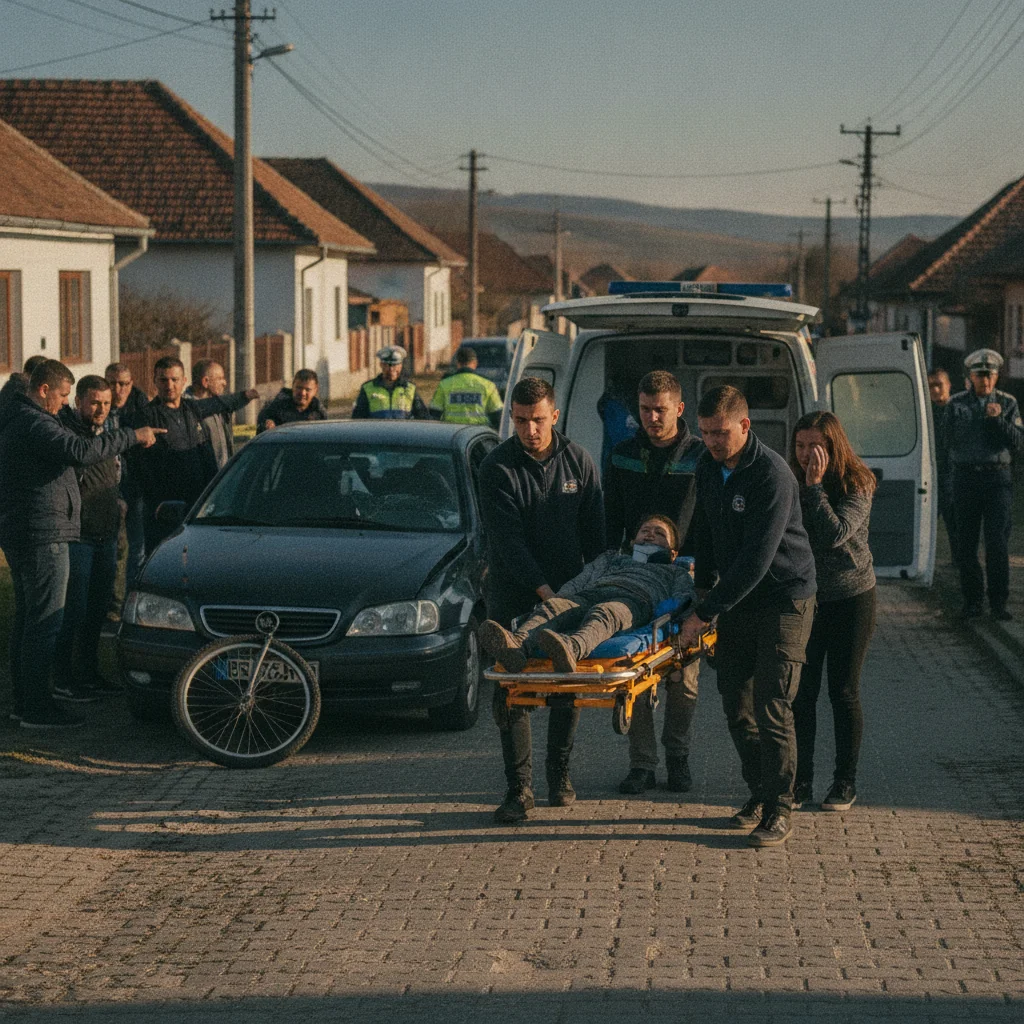 Copil de 8 ani acroșat de o mașină, luni, în Șura Mică