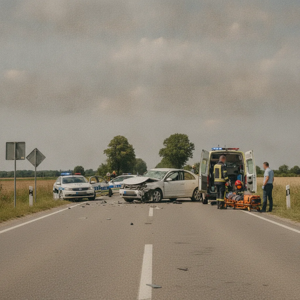 Două persoane rănite pe DN1 lângă Bradu, după o coliziune între mașini