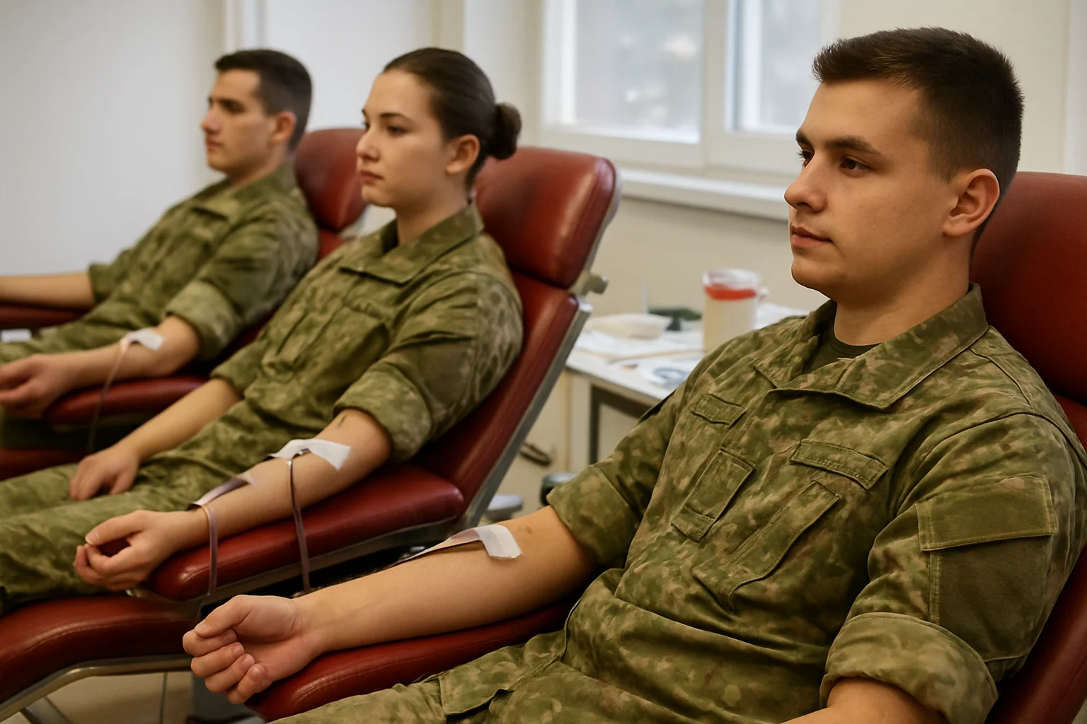 Elevii militari din Sibiu au donat sânge pentru pacienți