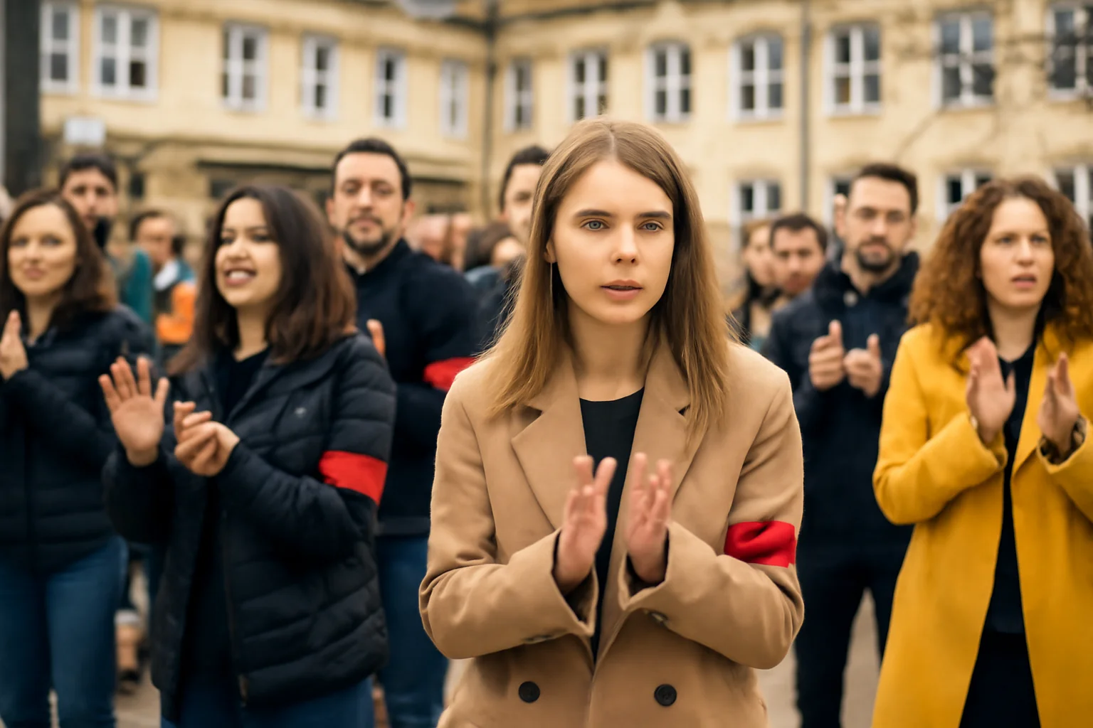 Flashmob AUR la Sibiu, mutat în aula Facultății de Medicină în contextul noului spital județean