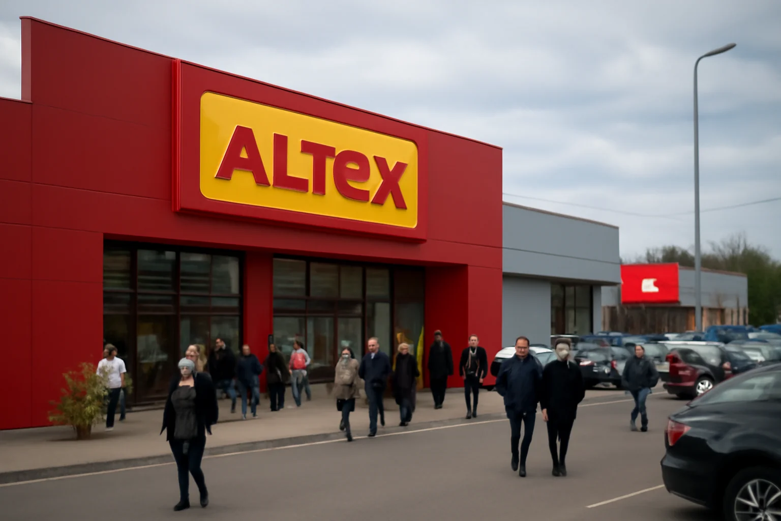hipermarket Altex spre Mediaș și supermarket Penny în zona Redal, pe Calea Poplăcii