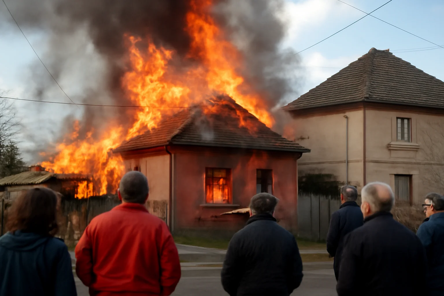 Incendiu devastator în Mediaș, extins la casa vecină