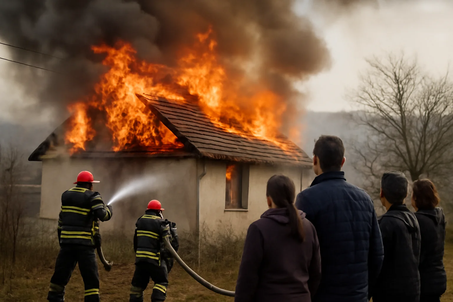 Incendiu la o casă din Orlat, Sibiu, stins de pompieri fără victime