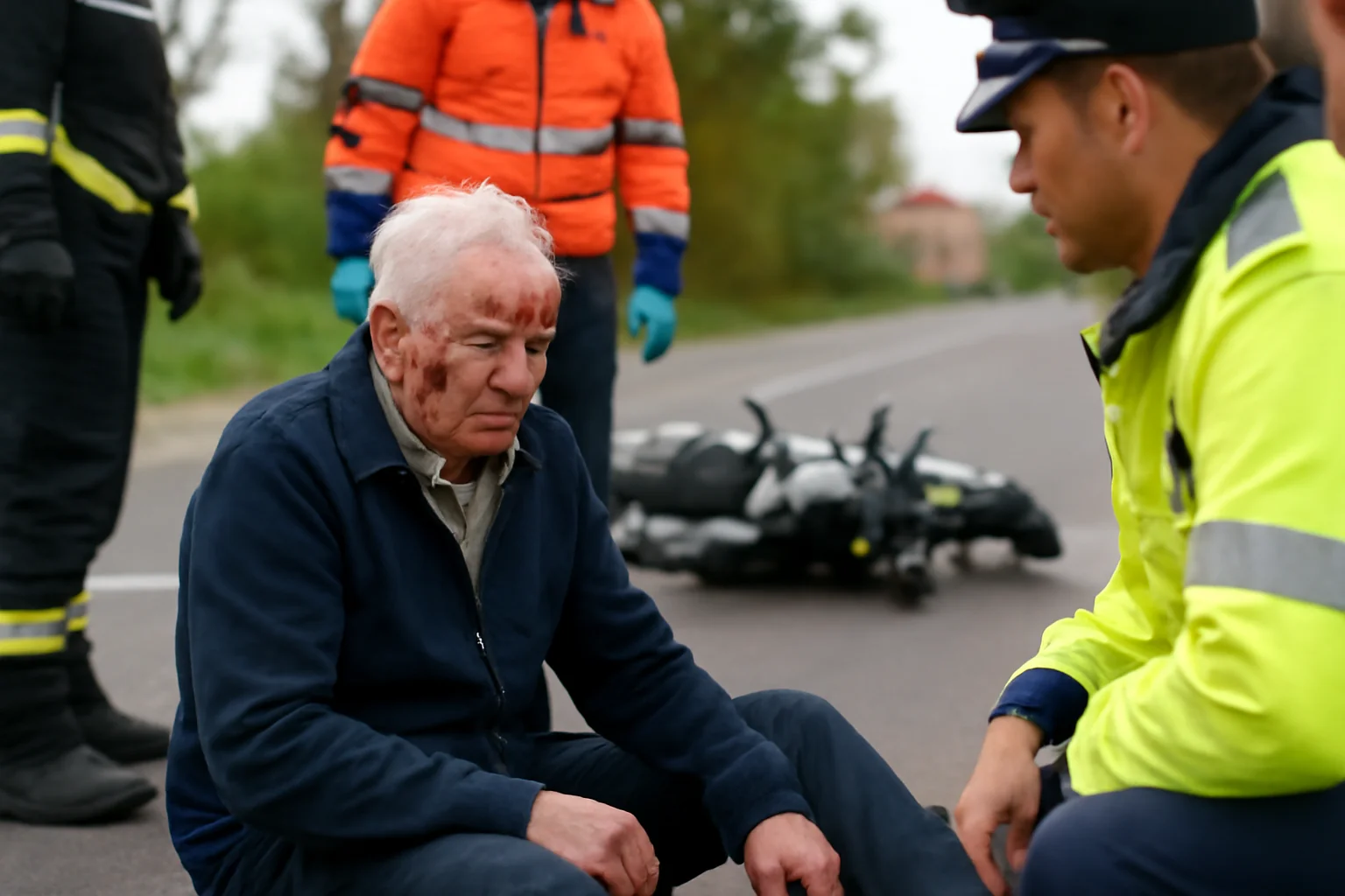 Motociclist rănit în accident la 80 de ani în Mediaș
