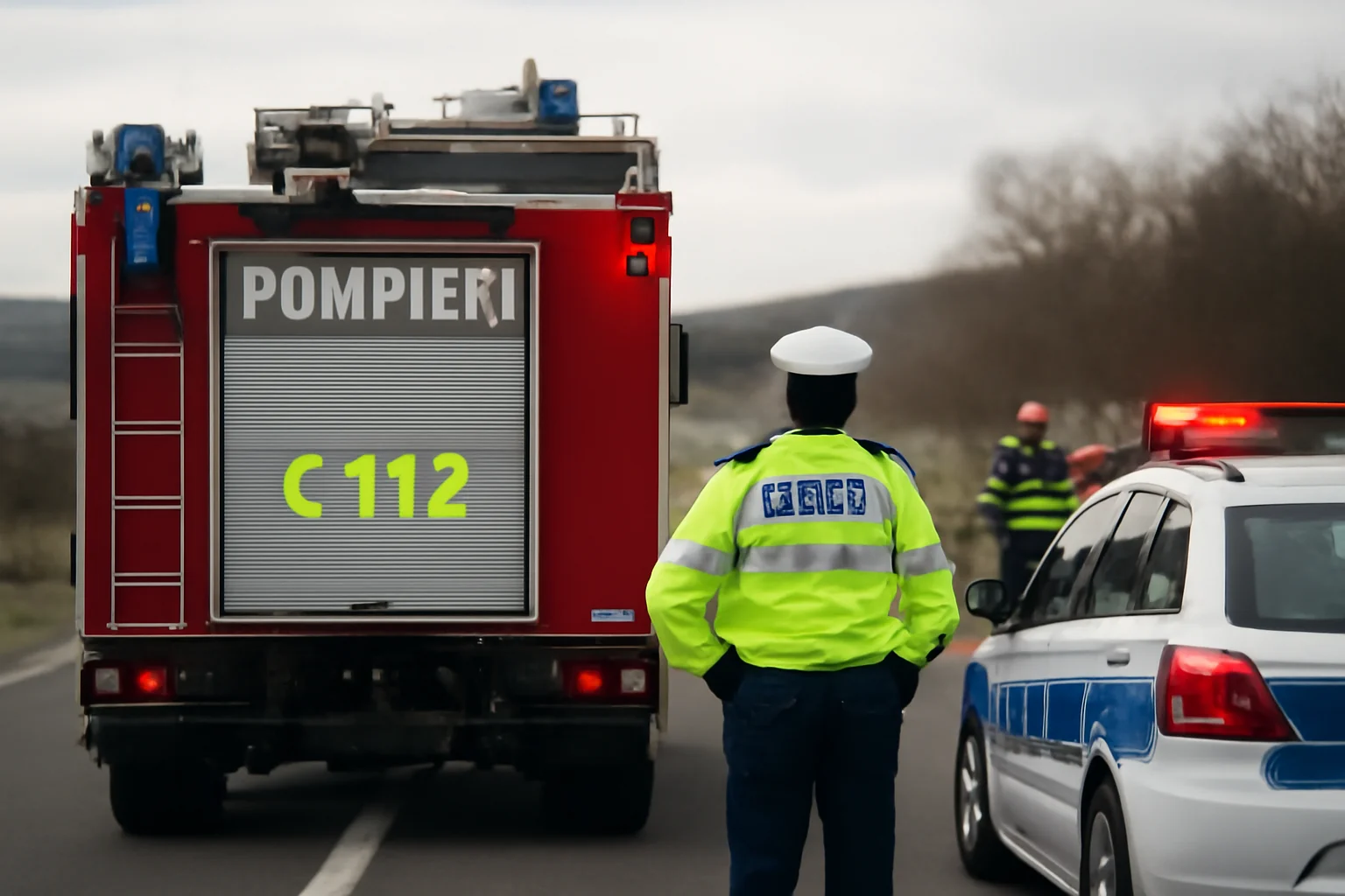Plan Roșu de intervenție pe A1, în zona Săliște, județul Sibiu, după un accident cu 12 persoane