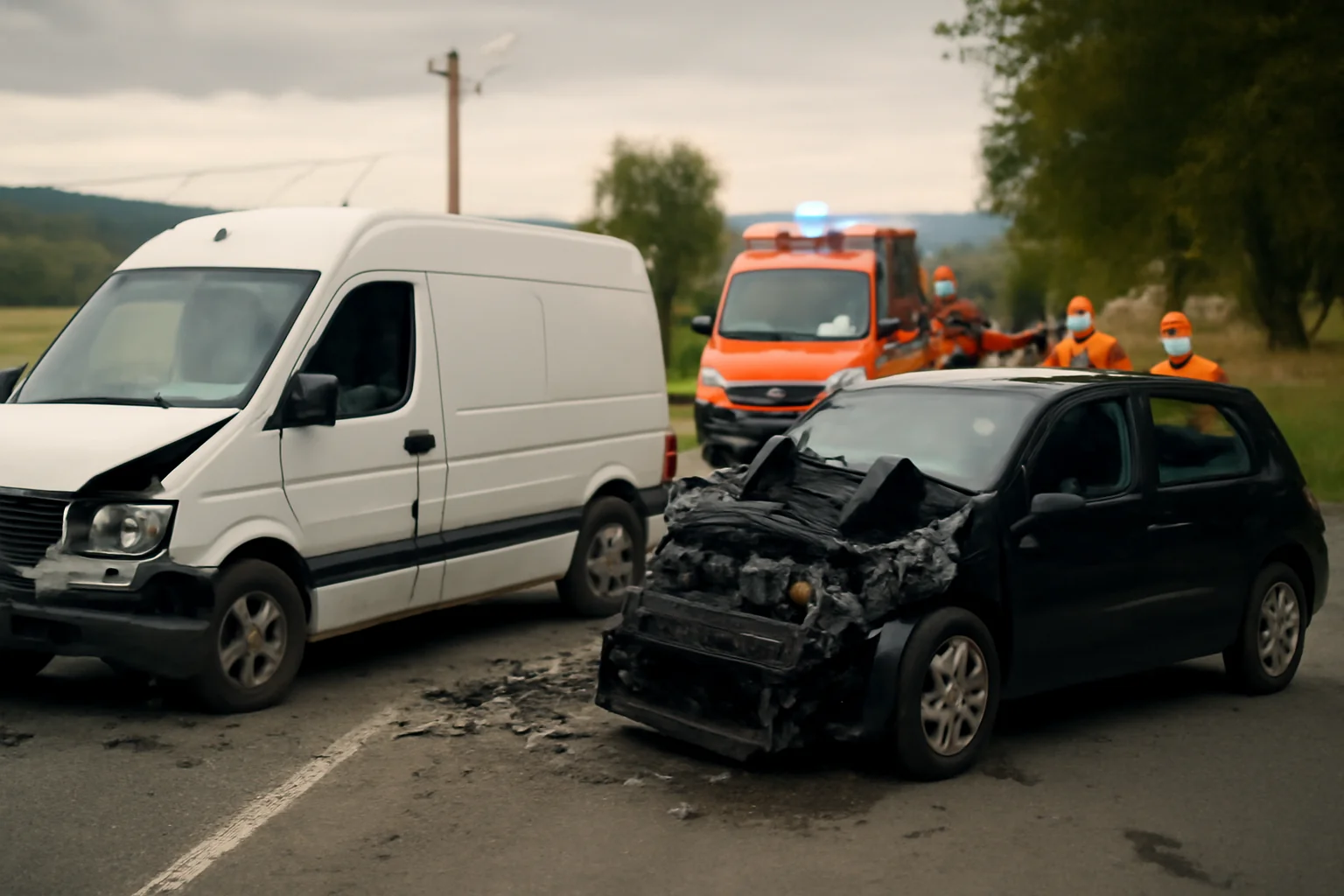 Planul Roșu activat la Sibiu după un accident grav între un microbuz și o mașină