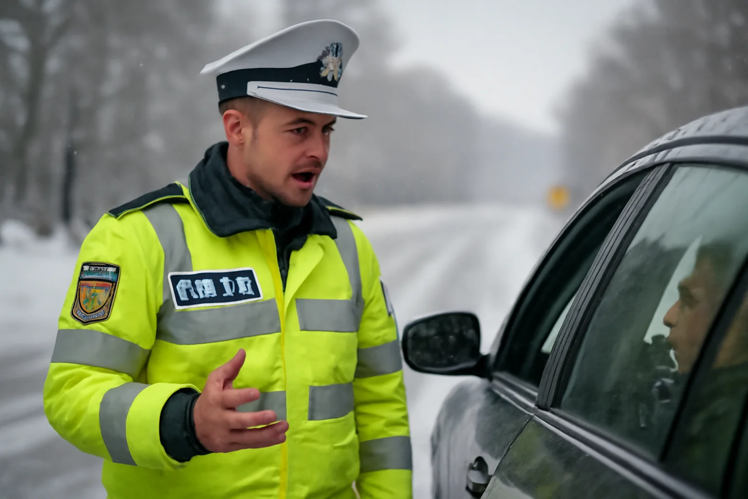Polițiștii din Sibiu transmit recomandări pentru șoferi pe drumurile de iarnă