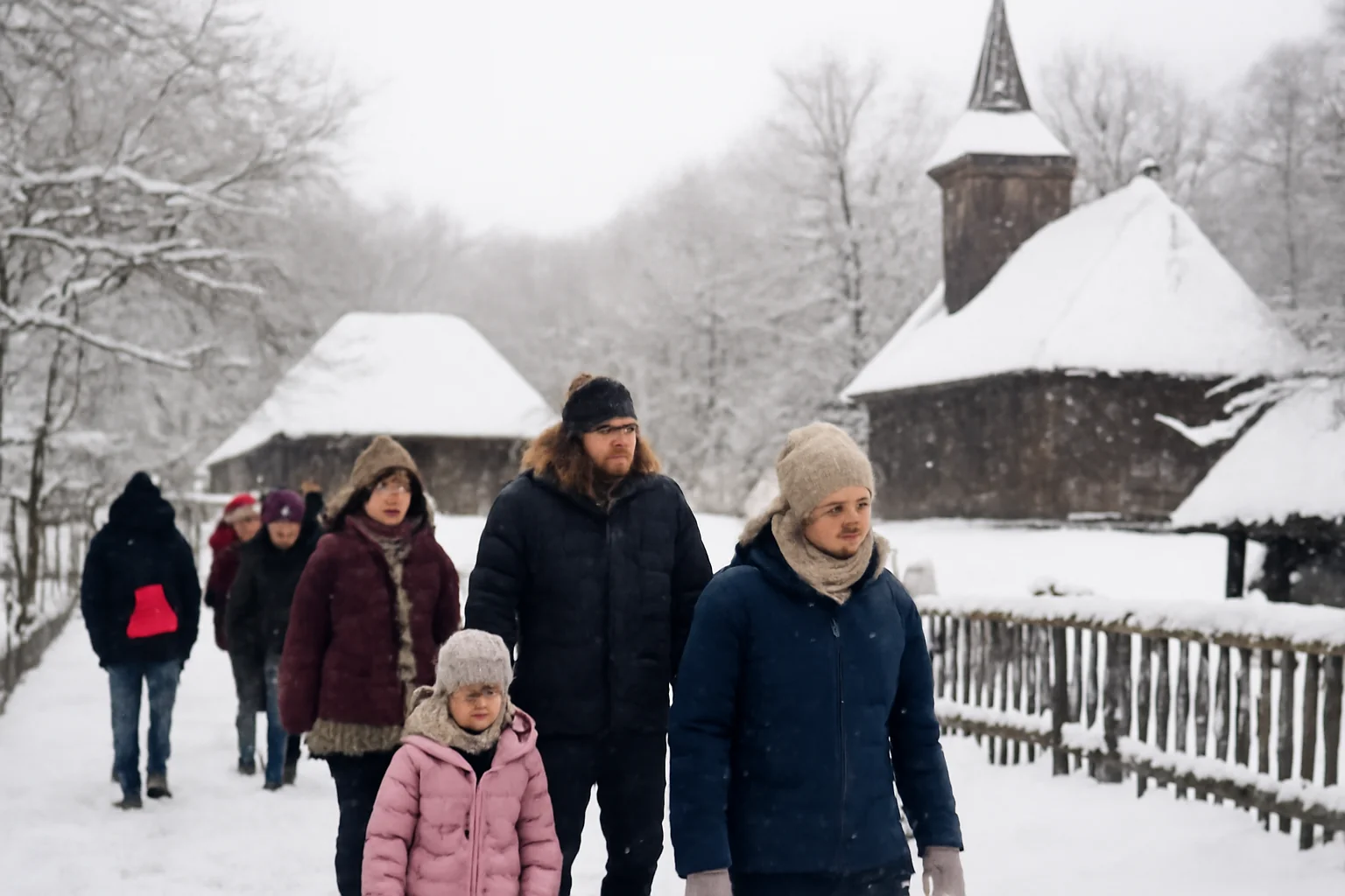 Programe de iarnă la Muzeul ASTRA din Sibiu, în satul înzăpezit al muzeului în aer liber