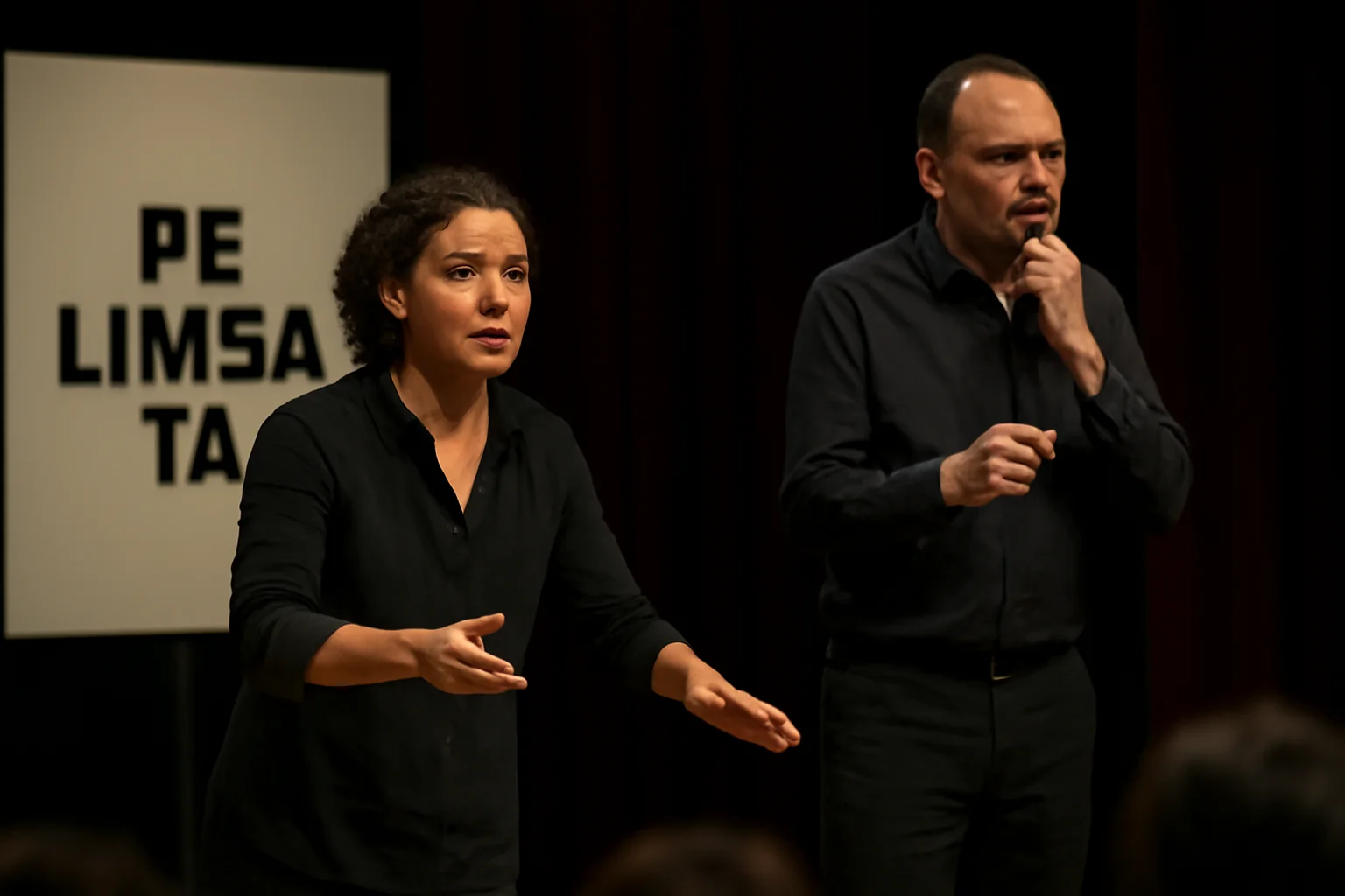 reprezentație bilingvă în română și limbaj mimico-gestual la Teatrul pentru Copii și Tineret Gong