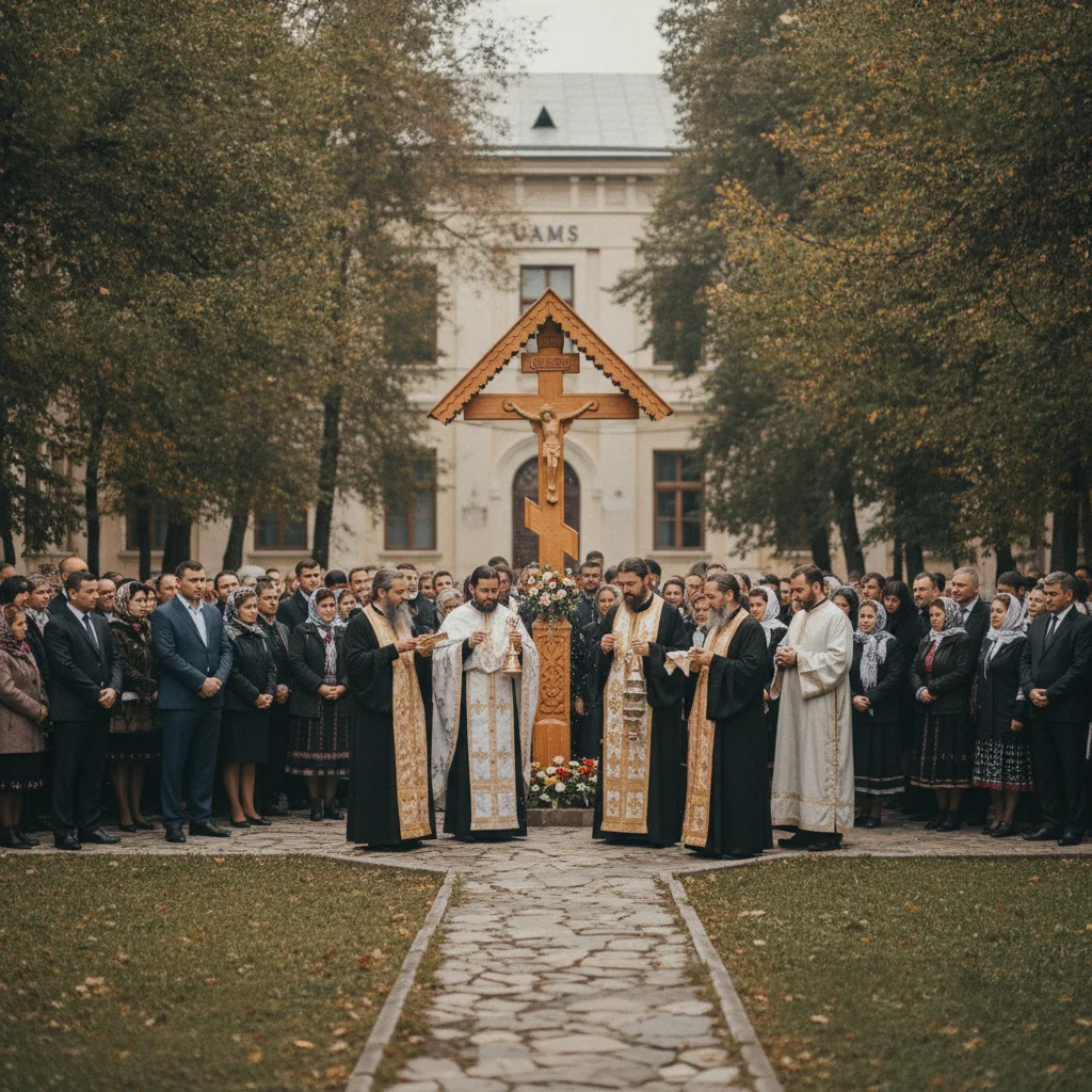 Săliște: troiță sfințită la Unitatea de Asistență Medico-Socială