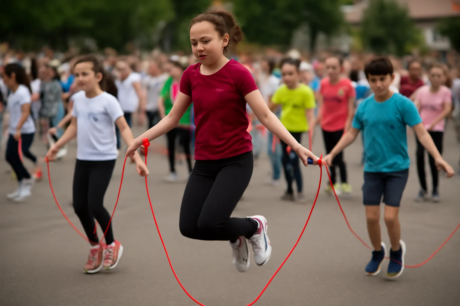 Sănătatea prin mișcare: 3.000 de elevi din Sibiu la concurs de sărit coarda