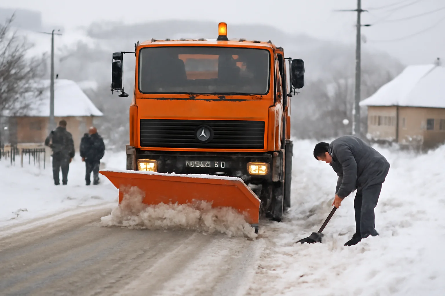 Sibiu: lucrări de deszăpezire continuă în comuna Turnu Roșu