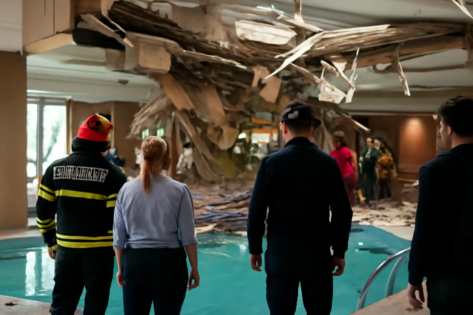 Tavan prăbușit la piscina unui hotel din Sibiu: șapte persoane rănite, Plan Roșu activat
