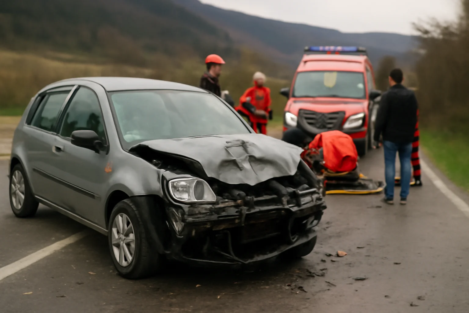 Trei tineri răniți într-un accident rutier pe DN7C, lângă Cârțișoara, județul Sibiu