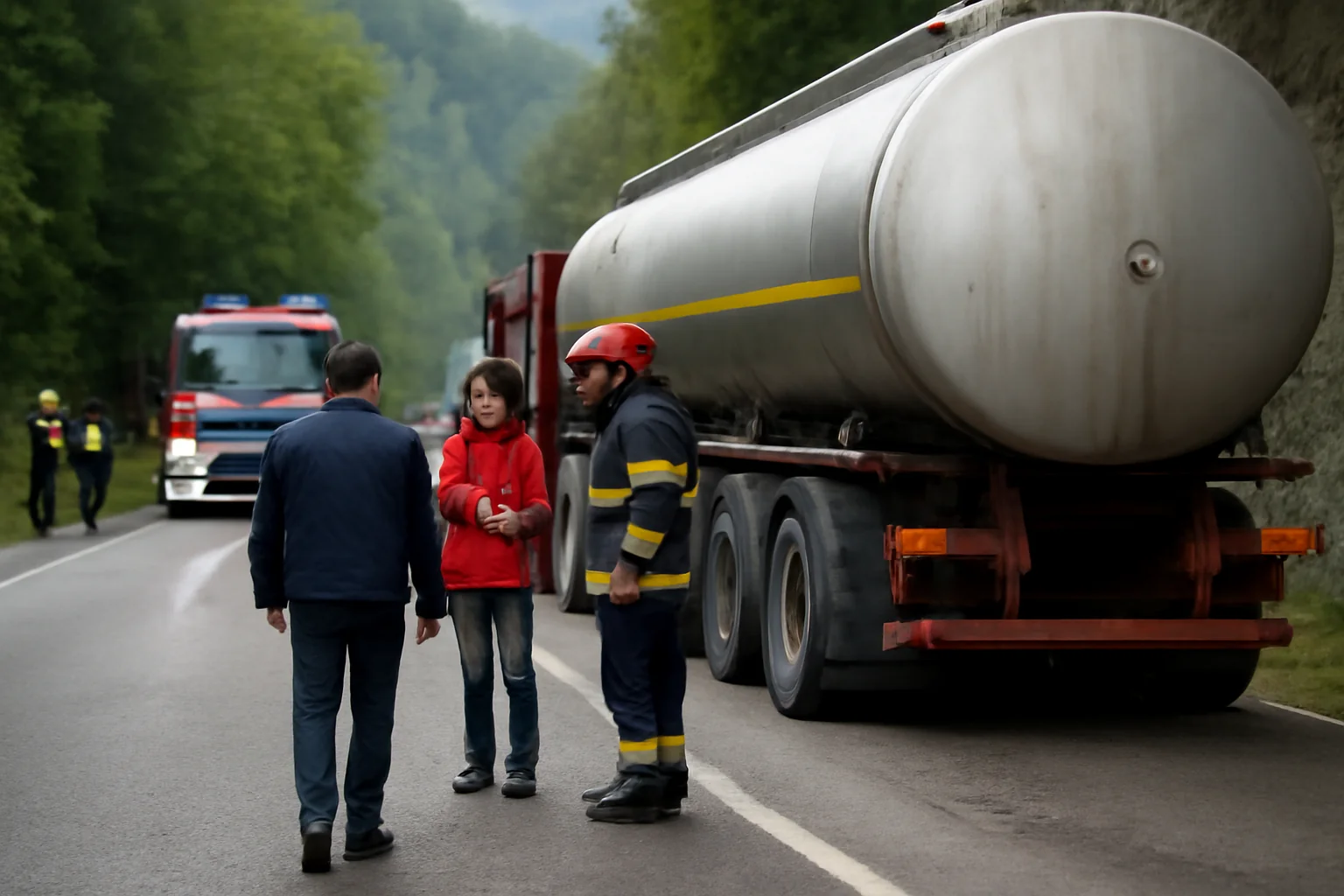 Valea Oltului blocată patru ore din cauza scăpării de gaze la o cisternă în mișcare, la ieșirea din Călimănești spre Sibiu