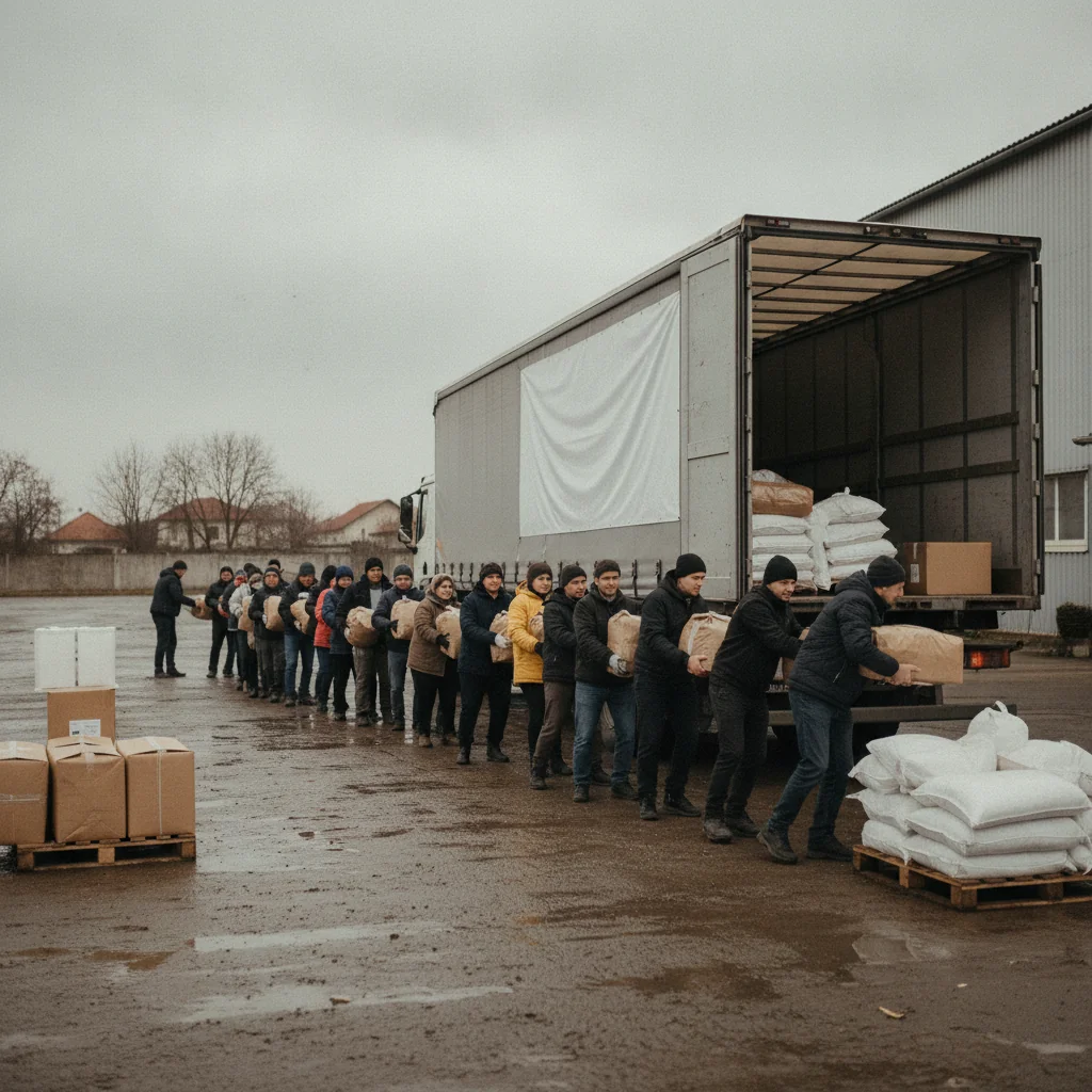 Zece corturi produse la Tălmaciu, trimise în Ucraina pentru sprijinirea persoanelor vulnerabile